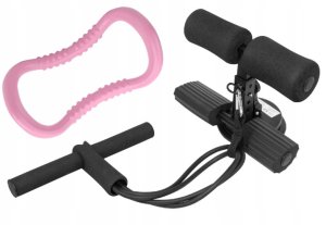 UCHWYT DO BRZUSZKÓW PRZYSSAWKA GUMA DO PILATES FITNESS ZESTAW 4