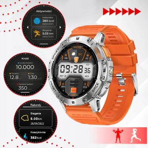 SMARTWATCH Zegarek Męski LATARKA Ciśnieniomierz ROZMOWY 530mAH AMOLED IP68 4