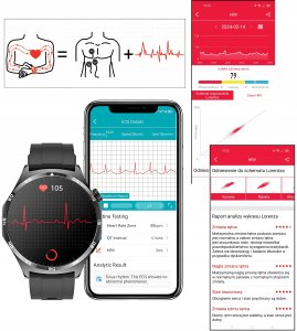 ZEGAREK MĘSKI SMARTWATCH AMOLED 440 EKG POMIAR CUKRU CIŚNIENIE TEMPERATURA 10