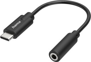 Hama Audio Adapter  USB-C spraudnis  3.5mm ligzda  melna - Vads 1