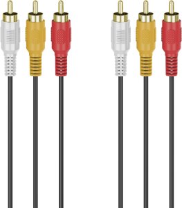 Hama Audio-Video  3 RCA - 3 RCA  gold-plated  3 m  melna - Vads 1