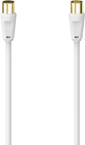 Hama Antenna Cable  100 dB  apzeltiti kontakti  1 5 m  balta - Vads 1