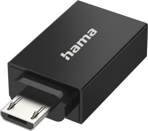 Hama USB-OTG-Adapter  Micro USB Plug - USB Socket  melna - Adapteris 1