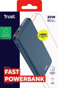 Enerģijas krātuve Trust Redoh 10 000mAh Blue 10