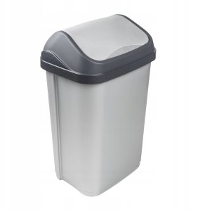 Atkritumu spainis ar grozamu vaku 50L Swantje 38 5x29x66cm gaisa sudraba krasa 4001515308953 3