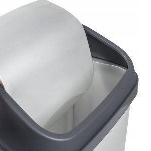 Atkritumu spainis ar grozamu vaku 50L Swantje 38 5x29x66cm gaisa sudraba krasa 4001515308953 7