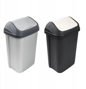 Atkritumu spainis ar grozamu vaku 50L Swantje 38 5x29x66cm gaisa sudraba krasa 4001515308953 10