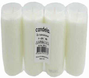 Kapu sveces ellas 4 gab. komplekts  degsanas ilgums ~60h  balta  4744561011773 2