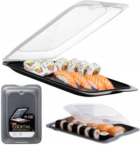 Partikas uzglabasanas trauks augliem un susi  Coctail 17x25 2x3 2cm melns 8411801227220 1