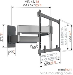 Vogels Vogel's Elite Full-Motion  55 - 100"  maksimalais svars 75 kg  melna 3