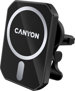 Magnetic car holder and wireless charger  C-15-01  15W，Input: USB-C: 5V/2A  9V/3A;Output: 5W  7.5W  10W  15W;83*60*8.15mm 0.147kg black 1