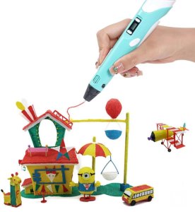 Fusion 3D drukas pildspalva  figūru žurnāls  5m x 22 krāsas no PLA materiāla  dāvanu kaste 4