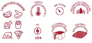 Frytkownica beztłuszczowa MPM Frytkownica beztłuszczowa Air Fryer MFR-09 5L 1450W 13