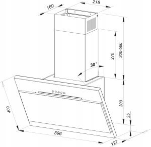 MPM MPM-60-OM-41N Tvaika nosucejs 60cm 315m3/h 4