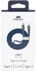 Kabel USB RivaCase USB-C - USB-C 1.2 m Niebieski (PS6105BL12) 4