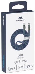 Kabel USB RivaCase USB-C - USB-C 1.2 m Niebieski (PS6105BL12) 5