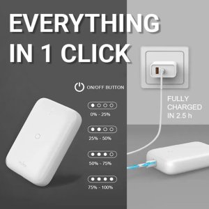 Puro Power Bank Compact Mini 10000 mAh USB-C & USB-A bialy 4