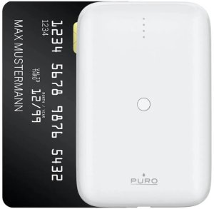 Puro Power Bank Compact Mini 10000 mAh USB-C & USB-A bialy 5
