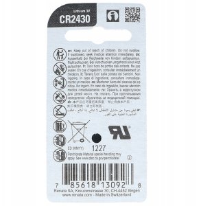 Renata CR2430-1BB Blistera iepakojuma 1gb. 4