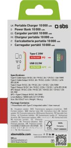 SBS LCD Power Bank  10000  mAh  zila - Portativais barosanas avots 5