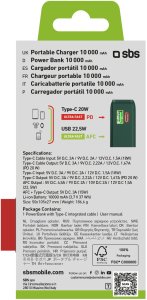 Powerbank SBS Mobile SBS LCD Power Bank 10000 mAh zielony - przenośny bank energii 2