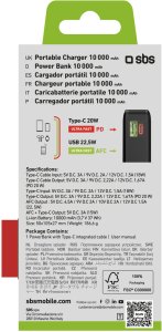 SBS LCD Power Bank  10000  mAh  melna - Portativais barosanas avots 3