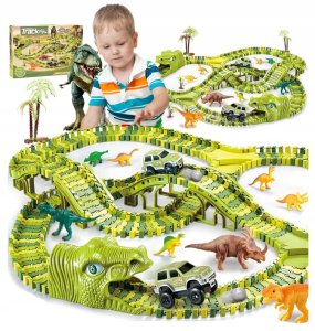 Tor samochodowy wyścigowy dinozaur dino park 270 elem 360cm magic track XXL 1