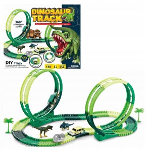 Tor samochodowy wyścigowy dinozaur dino park 148 elem 354cm magic track XXL 1