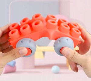 Klocki gumowe miękkie sensoryczne konstrukcyjne duże zestaw 60 szt 6