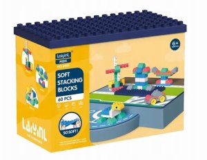 Klocki gumowe miękkie sensoryczne konstrukcyjne duże zestaw 60 szt 9