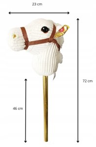 Hobby Horse miękka głowa konia koń na kiju rży 72 cm dźwięki galopu plusz 2