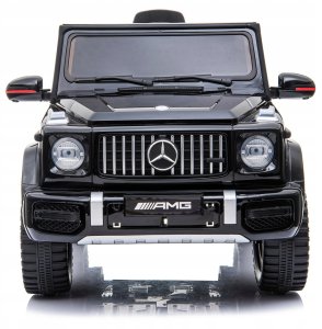 Auto na akumulator Mercedes G63 napęd 4x4 2 silniki skóra radio dla dzieci 11