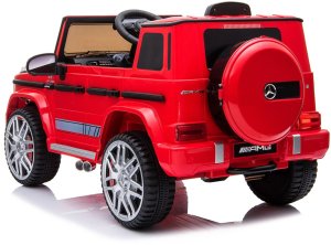 Auto na akumulator Mercedes G63 napęd 4x4 2 silniki skóra radio dla dzieci 5