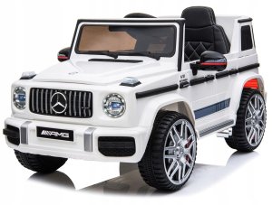 Auto na akumulator Mercedes G63 napęd 4x4 2 silniki skóra radio dla dzieci 6