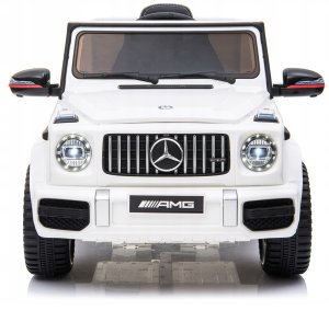 Auto na akumulator Mercedes G63 napęd 4x4 2 silniki skóra radio dla dzieci 7