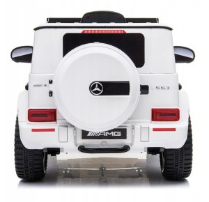 Auto na akumulator Mercedes G63 napęd 4x4 2 silniki skóra radio dla dzieci 8
