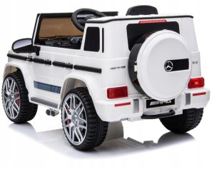 Auto na akumulator Mercedes G63 napęd 4x4 2 silniki skóra radio dla dzieci 9