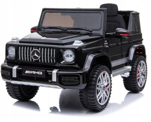 Auto na akumulator Mercedes G63 napęd 4x4 2 silniki skóra radio dla dzieci 10