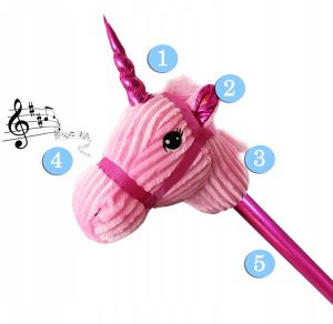 Hobby Horse miękka głowa konia koń na kiju rży 82 cm dźwięki galopu plusz 3