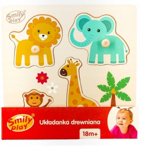 SMILY PLAY Układanka drewniana małe safari 3
