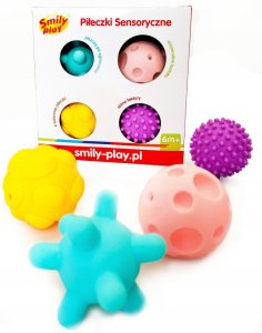 SMILY PLAY Piłki piłeczki sensoryczne 4 edukacyjne 1