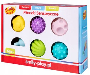 Piłki piłeczki sensoryczne edukacyjne miękkie dla niemowląt gryzaki 6 szt 16