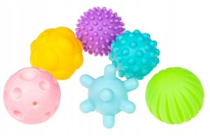 Piłki piłeczki sensoryczne edukacyjne miękkie dla niemowląt gryzaki 6 szt 2