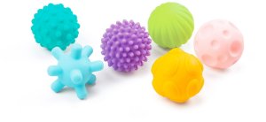 Piłki piłeczki sensoryczne edukacyjne miękkie dla niemowląt gryzaki 6 szt 3