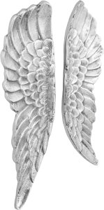 vidaXL Rzeźba skrzydeł anioła Srebrna Polystone 31 x 5 x 91 cm 2