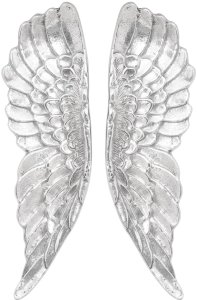 vidaXL Rzeźba skrzydeł anioła Srebrna Polystone 31 x 5 x 91 cm 3
