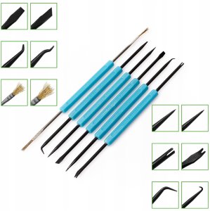 Narzędzia do Lutowania w Walizce 14 Sztuk Trzecia Ręka Odsysac Pęseta Drut 8