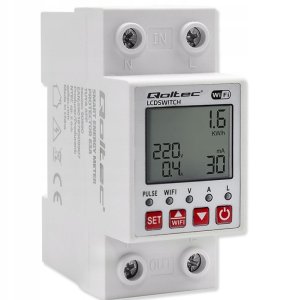 Qoltec Qoltec Przekaźnik 63A na szynę DIN z licznikiem energii elektrycznej | Timer | Tuya | Wi-Fi | LED 5