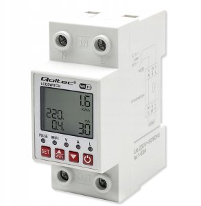 Qoltec Qoltec Przekaźnik 63A na szynę DIN z licznikiem energii elektrycznej | Timer | Tuya | Wi-Fi | LED 7