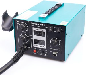Techrebal Stacja Lutownicza Hot Air Lutownica 706 II Zszywacz Zszywki Zasilacz 30V 5A 9